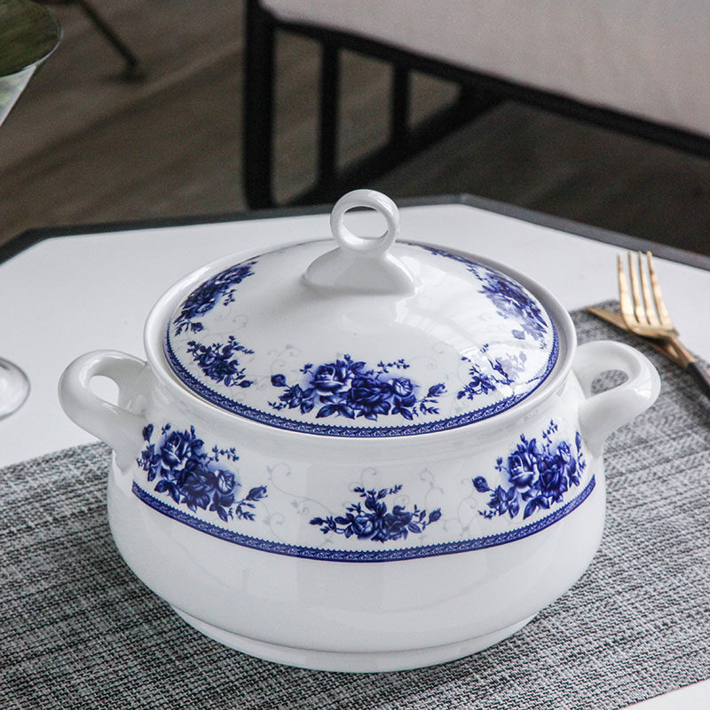 餐具瓷器套装家用景德镇青花瓷碗碟套装中国风陶瓷碗盘微波炉适用,淘宝优惠券,粉丝福利购,淘宝优惠卷