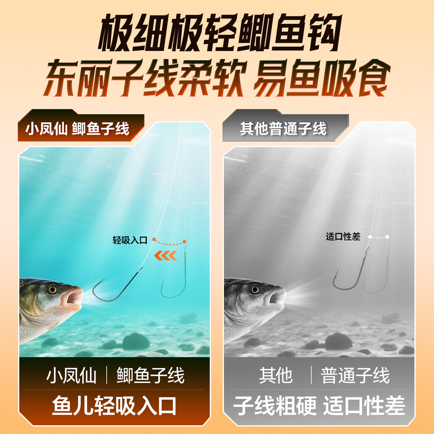 小凤仙秋冬鲫鱼浮漂套装高灵敏3.6-8.1M无结线组专钓鲤鲫子线双钩,淘宝优惠券,粉丝福利购,淘宝优惠卷