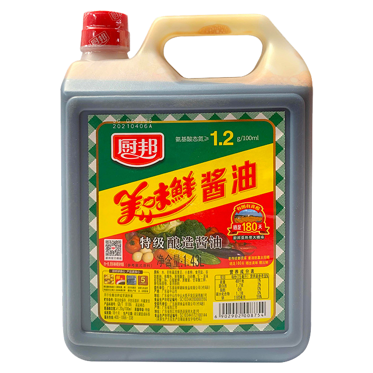 整箱厨邦特级美味鲜生抽酱油1.43L*6瓶酿造酱油炒菜蒸鱼凉拌调味-图3