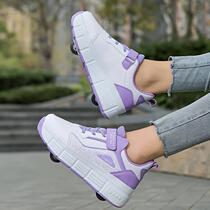 Girl Storm Walking Shoes Single Wheels Invisible Students Exploits Shoes Boys Children Double Wheels Deformation Sliding Wheels Shoes Adults With Wheels Shoes