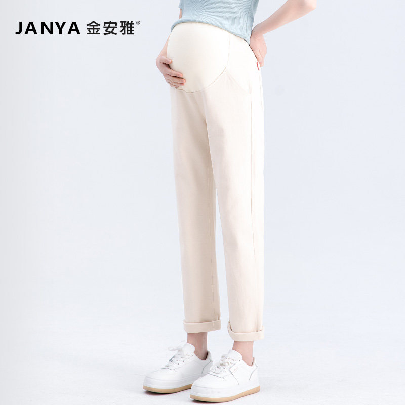 春秋外穿休闲直筒裤烟管孕妇裤子 金安雅孕妇直筒裤