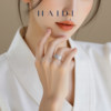 Heidi Jewelry Xuesong High Purity Large Particle Aquamarine Buccellati Heavy Industry Ring S925 Silver Genuine