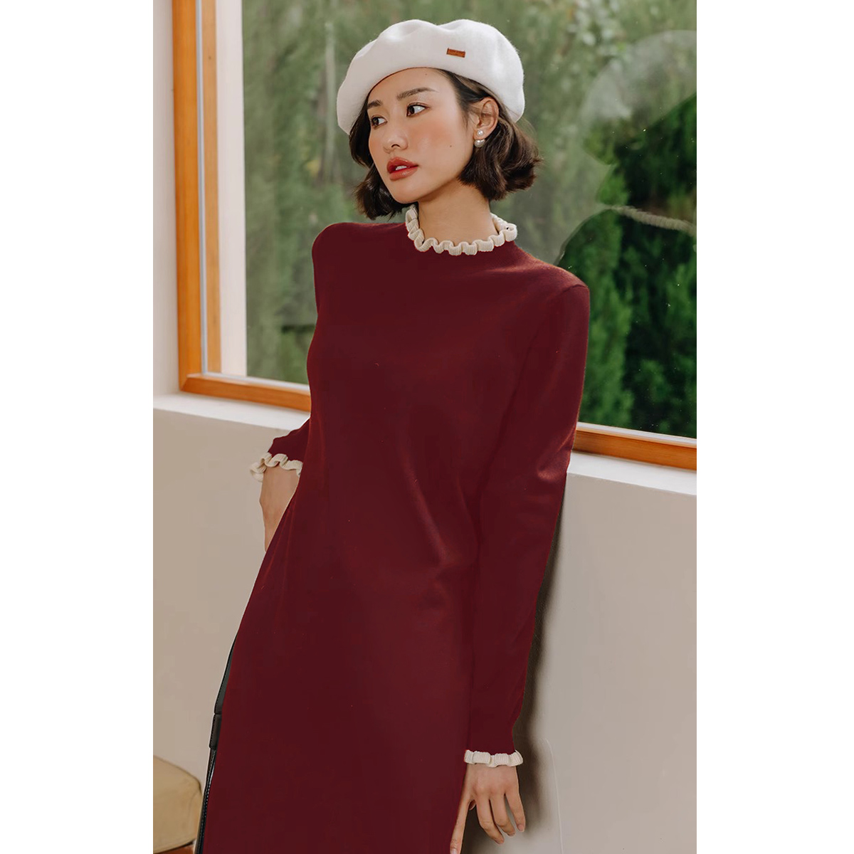 弥古黑色内搭针织秋冬高级感连衣裙 弥古连衣裙