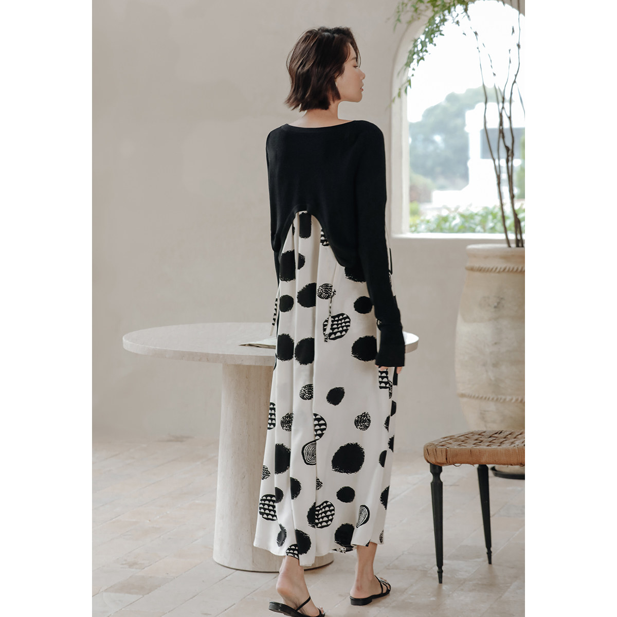 弥古黑色防晒针织开衫外套女吊带裙 弥古毛针织衫