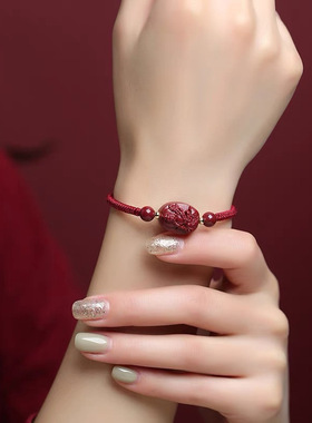 普陀2026马年本命年新品直发女士新年礼物红绳手链本命佛朱砂手串