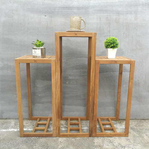 Тик сплошной древесина цветочная стенда гостиной пол -наступает антикварным бонсайским аквариумом простая крытая полка китайский балкон