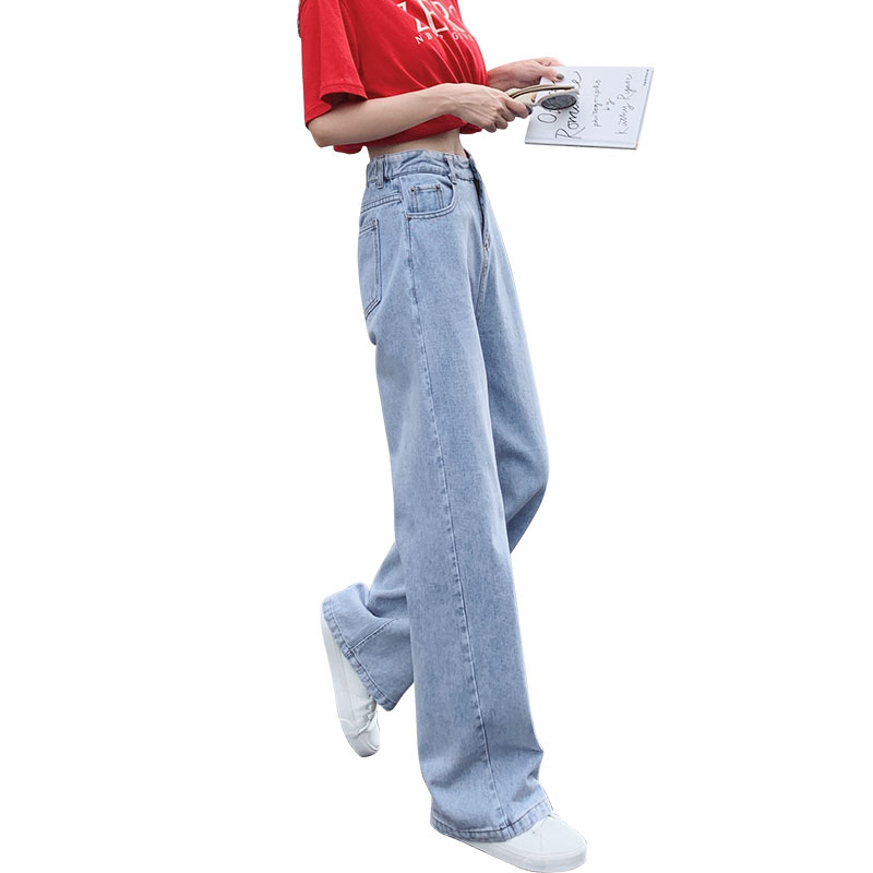 雅羊人旗舰店牛仔阔腿裤女裤夏季薄款年新款宽松显瘦高腰垂感直筒泫雅拖地3