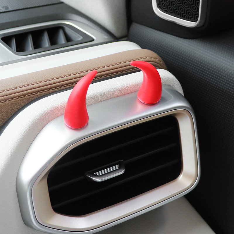 创意搞笑车载中控台显示屏小牛角方向盘恶魔角可爱汽车装饰品摆件,淘宝优惠券,粉丝福利购,淘宝优惠卷