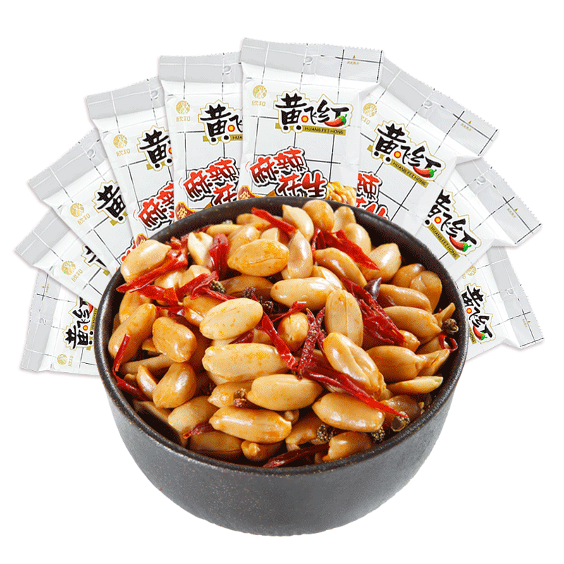 黄飞红麻辣q包约28g9 250克豆花生 嘉培食品花生