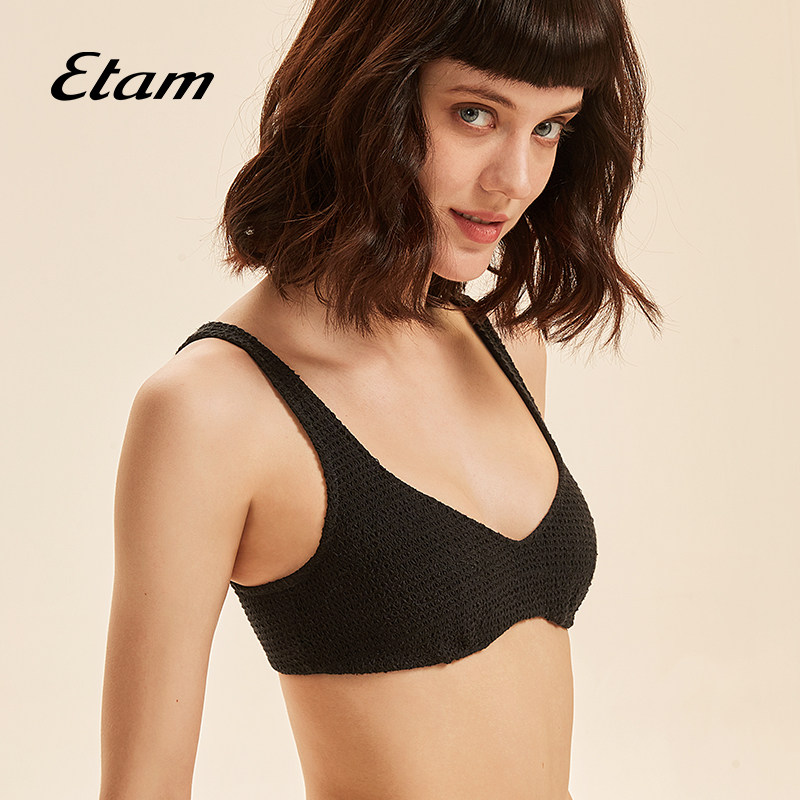 etam waffle华夫系列胸垫上装泳裤 Etam分体泳衣