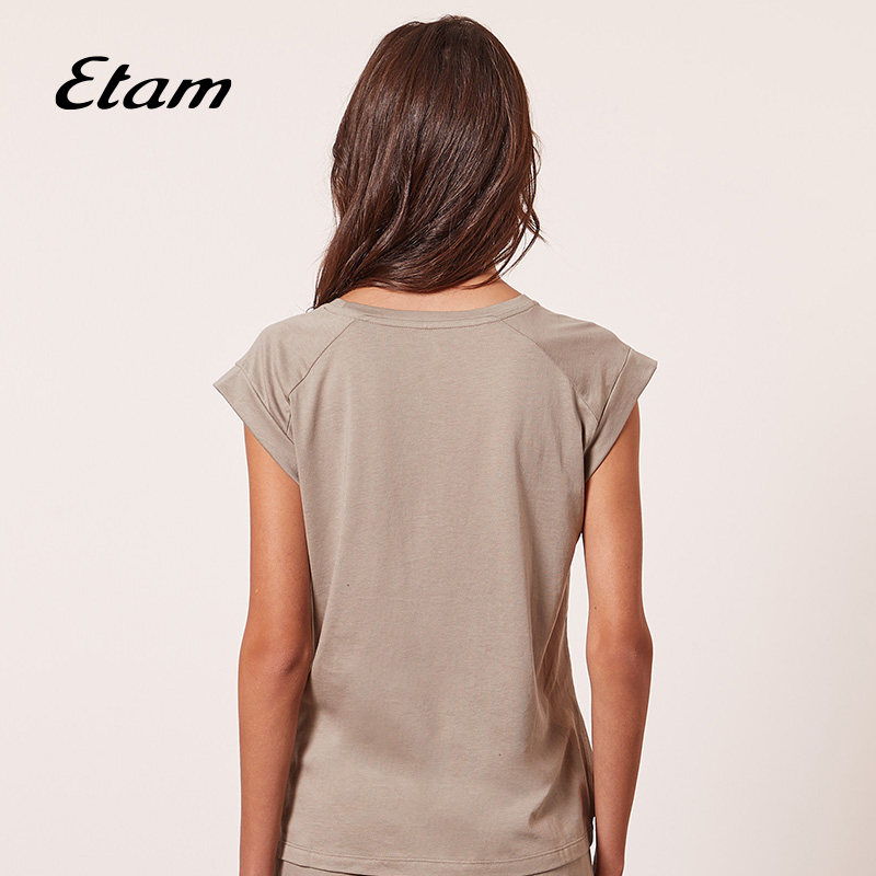 etam插肩短袖上衣长2022年薄款睡裤 Etam睡衣/家居服套装