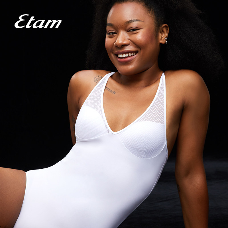 etam法式内衣女复古蕾丝带连体衣 Etam塑身连体衣