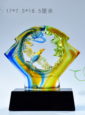 富贵圆满琉璃喜鹊摆件家居客厅摆设品喜上眉梢实用工艺品乔迁装饰