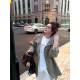 Lao Zhang and Little Fatty PONGKIKI Paris Old Dream Silhouette Windbreaker British Style High-quality Lapel Coat