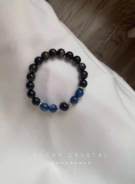 手链偶然间女黑曜石手串