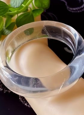 天然水晶手镯白水晶手镯白水晶镯子内径54条宽18MM日常佩戴礼物女