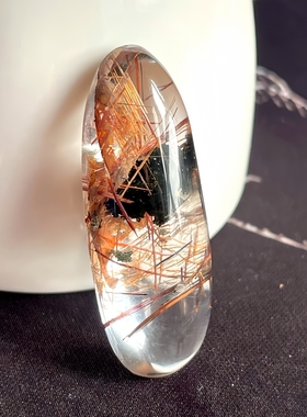 天然水晶巴西绿幽灵吊坠铜发晶吊坠少见的发晶幽灵共生体吊坠奇妙