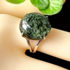 Natural crystal ring green ghost ring Brazilian green ghost ring silver bag closed mouth half basin birthday gift