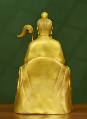 大号太白金星摆件纯黄铜道德天尊李长庚坐像佛堂家居供奉摆件