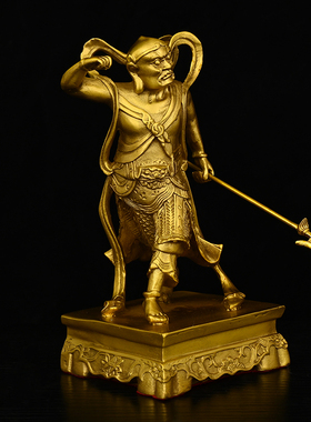 黄铜千里眼顺风耳哼哈二将门神铜像妈祖左右护法居家供养守护神像