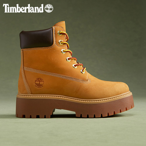 Timberland添柏岚官方踢不烂女鞋大黄靴马丁靴厚底增高防水|A5RJD - 图1