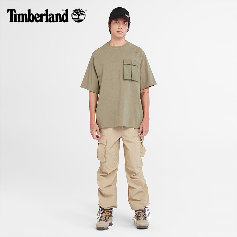 Timberland添柏岚官方男装短袖T恤夏季户外工装风透气休闲|A6Q9W - 图0