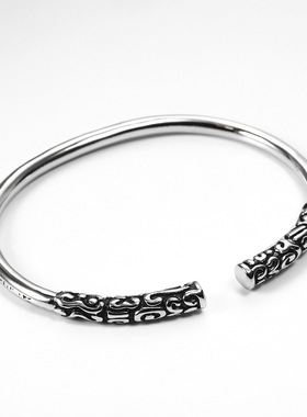 不锈钢大圣归来如意金箍棒手镯欧美复古潮男女士手链钛钢手环饰品