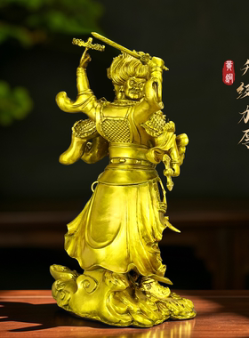 铜天蓬元帅三头六臂神像供奉摆件