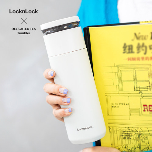 乐扣乐扣保温杯男款大容量茶水分离水杯女316L不锈钢泡茶杯子定制 - 图1