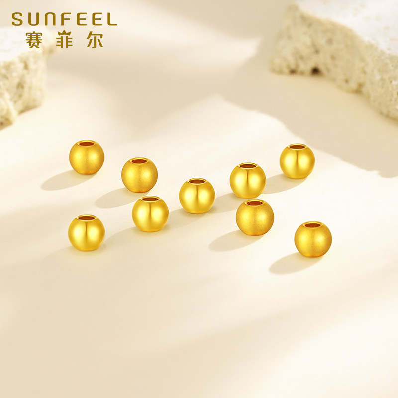 赛菲尔黄金首饰3D硬金转运珠足金路路通古法圆珠子DIY串珠送女友,淘宝优惠券,粉丝福利购,淘宝优惠卷
