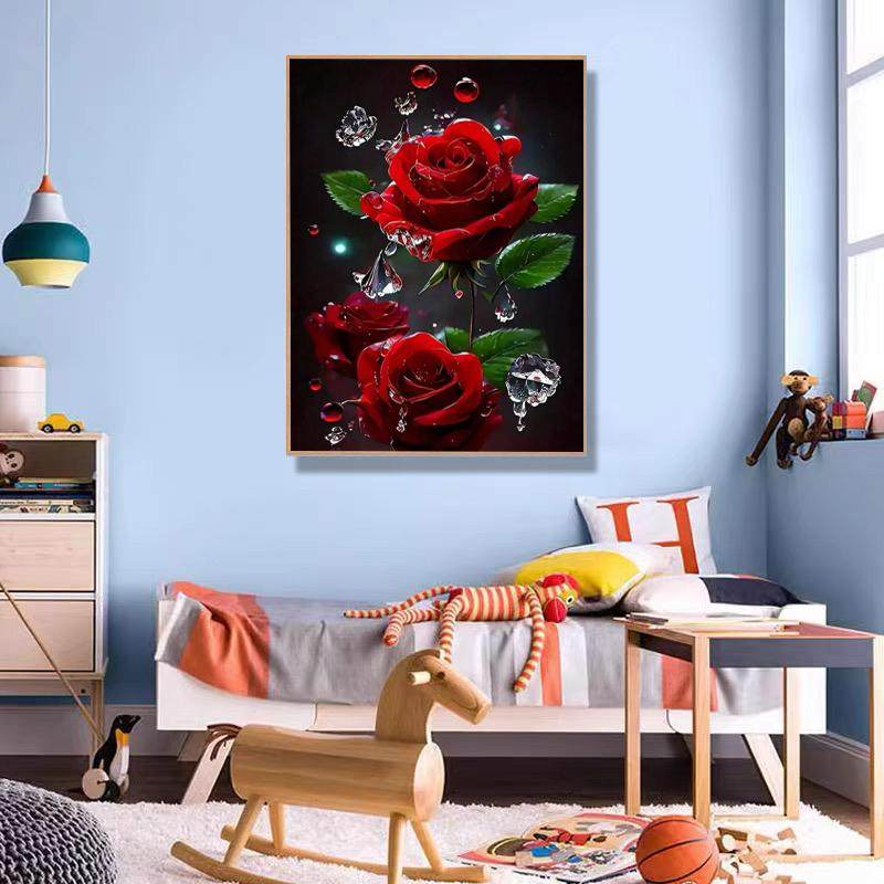 钻石画满钻新款2025年红玫瑰十字绣客厅卧室风景手工diy点钻带框,淘宝优惠券,粉丝福利购,淘宝优惠卷