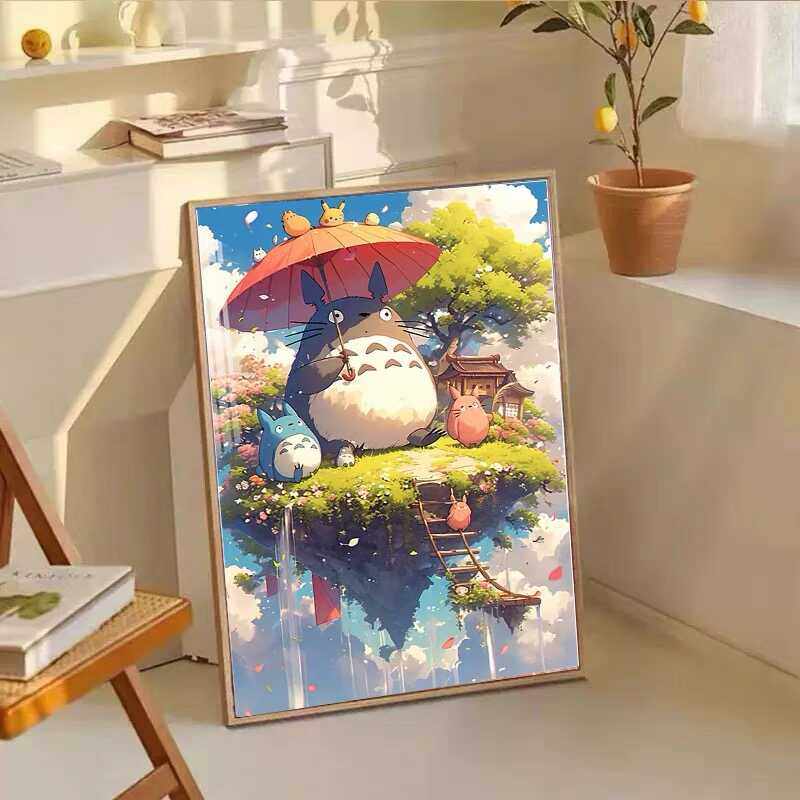 宫崎骏钻石画2025新款钻绣客厅卧室带框手工儿童卡通小幅diy满钻,淘宝优惠券,粉丝福利购,淘宝优惠卷