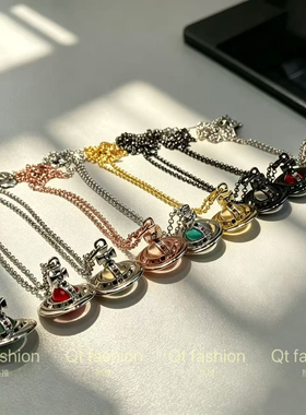 轻奢中号立体玻璃珠项链简约个性百搭毛衣链