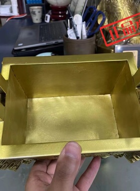 ㊣步步莲花 黄铜鼎盛千秋鼎 基业稳固铜鼎家居摆件
