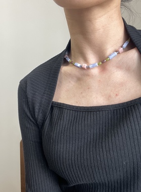 锁骨链项链日落露台天然石