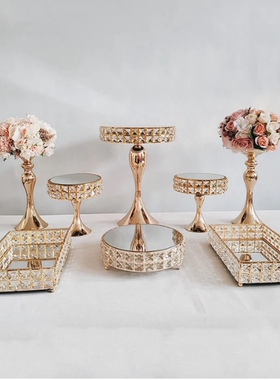 婚庆水晶甜品台展示架摆件甜点冷餐茶歇摆台化妆品收纳盒蛋糕支架