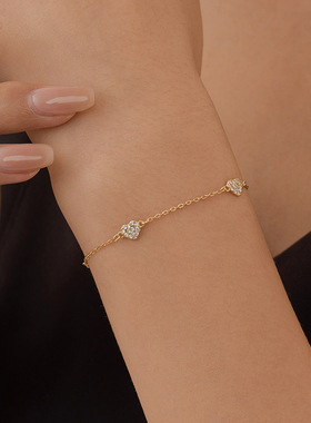 S925纯银跨境镶钻蝴蝶十字架手链