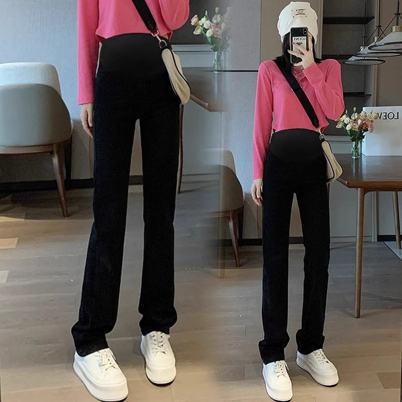 孕妇牛仔裤春秋款外穿直筒长裤女秋冬季加绒阔腿裤显瘦复古哈伦裤,淘宝优惠券,粉丝福利购,淘宝优惠卷