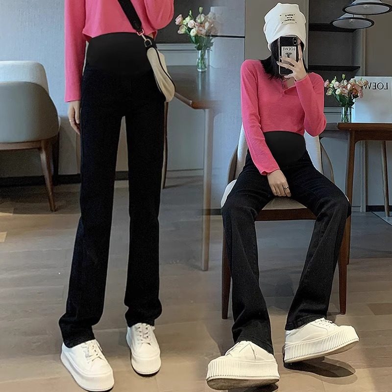 孕妇牛仔裤春秋款外穿直筒长裤女秋冬季加绒阔腿裤显瘦复古哈伦裤,淘宝优惠券,粉丝福利购,淘宝优惠卷