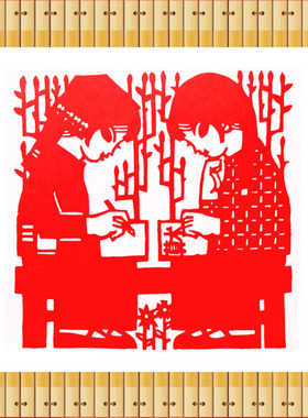 儿童教学剪纸窗花幼儿园剪纸画装饰画学生手工作品学校剪纸订做