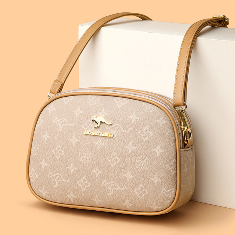 Mu Shi Kangaroo Genuine Leather Women's Bag 2026 New Fashion Versatile Shoulder Bag Handbag Middle-aged Mother Women's Bag
