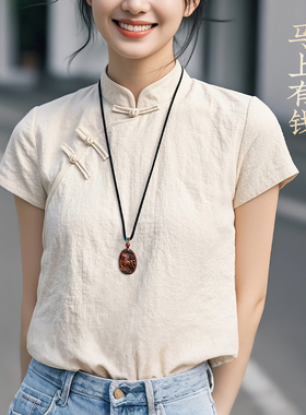 黄花梨木马上有钱吊坠项链