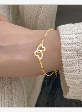 冷淡风金属桃心手链环Me