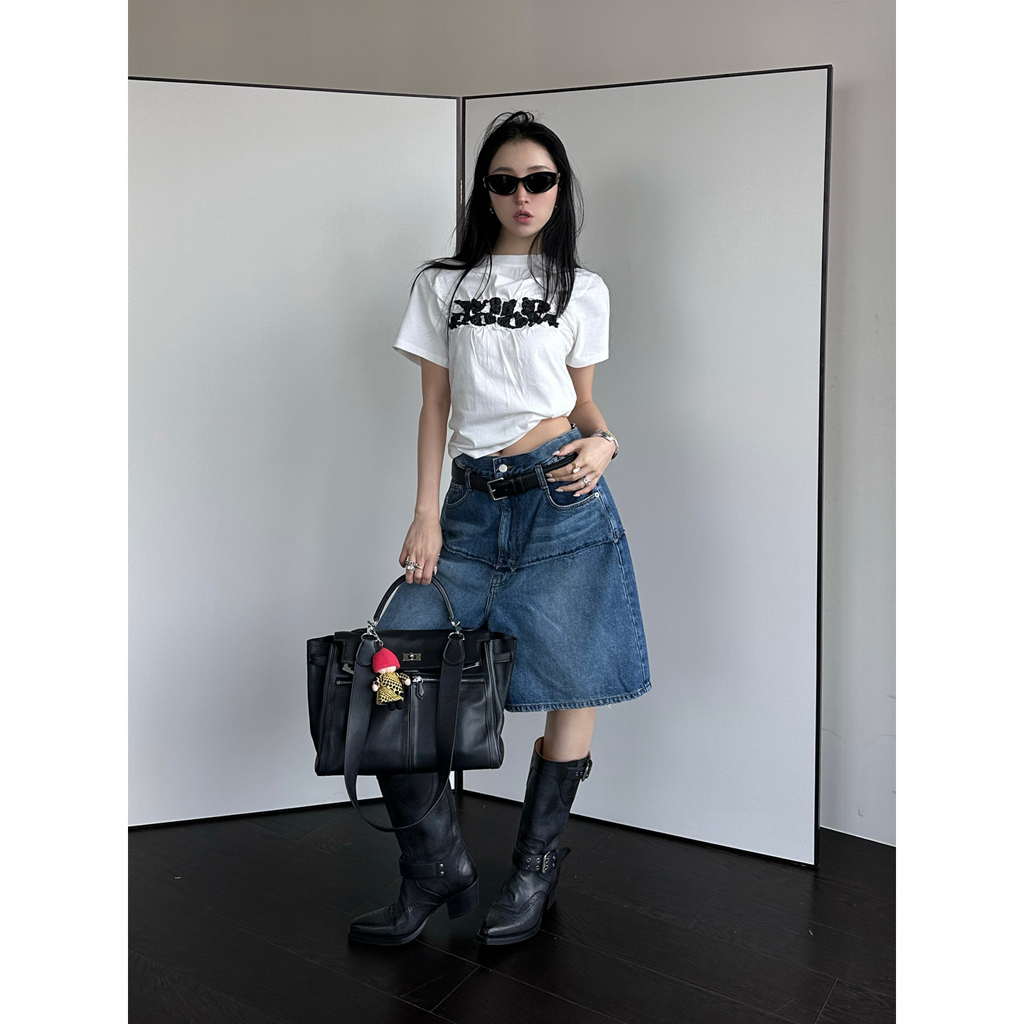 YCH 设计师品牌 26早春新款 休闲百慕大牛仔短裤 SOLSOL买手店,淘宝优惠券,粉丝福利购,淘宝优惠卷