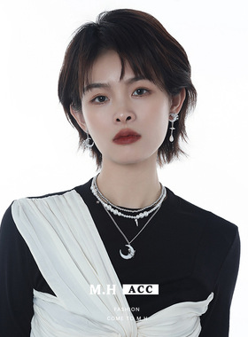 原创珍珠皎月项链女百搭高级感锁骨链2024新款气质ins小清新项饰