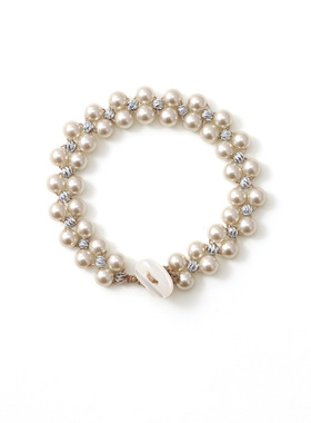 青岛中古双层珍珠手链手工琉璃时尚简约高级感百搭女手饰优雅饰品