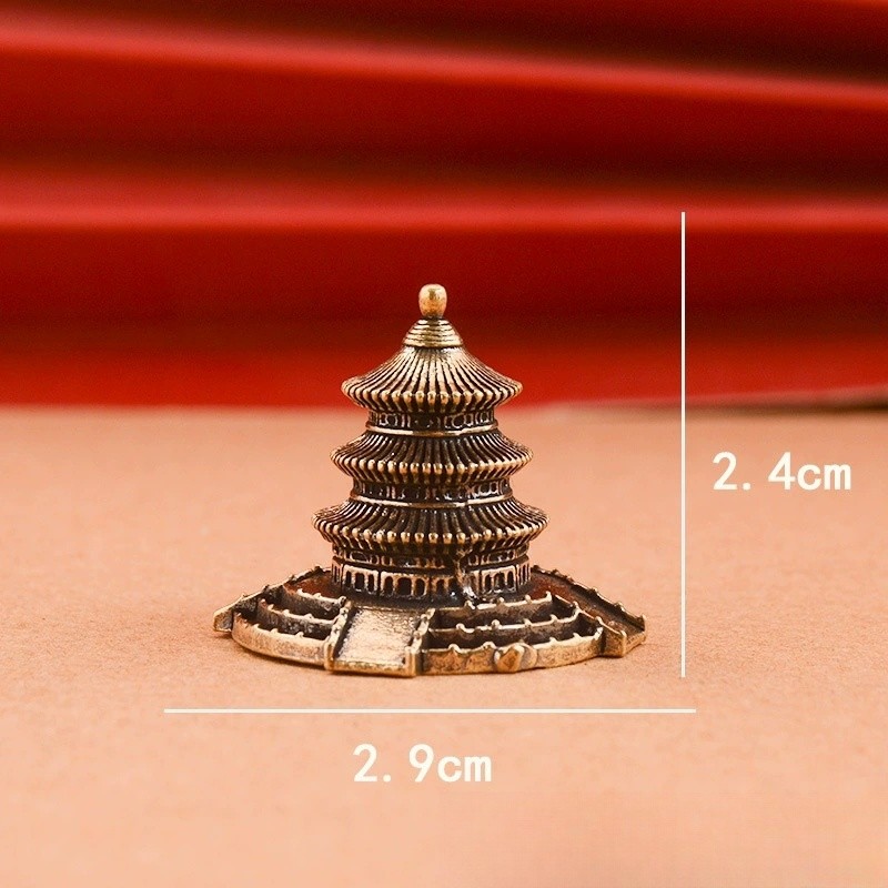 黄铜天坛复古家居装饰品办公桌茶宠假山造景创意迷你小茶宠小摆件,淘宝优惠券,粉丝福利购,淘宝优惠卷