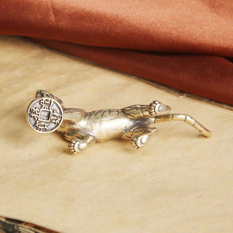 黄铜做旧踩钱老虎百兽虎豹小铜器复古居家装饰办公室桌面茶宠摆件,淘宝优惠券,粉丝福利购,淘宝优惠卷