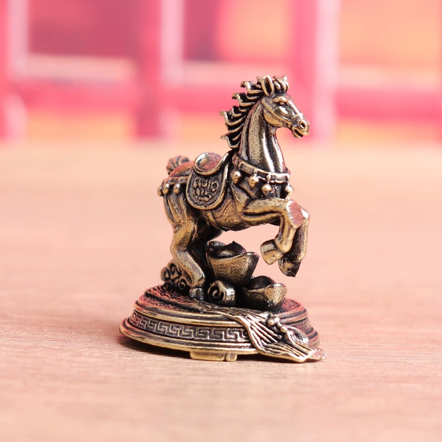 纯黄铜转盘马立马有钱生肖马踩钱复古实心装饰桌面茶宠工艺品摆件,淘宝优惠券,粉丝福利购,淘宝优惠卷