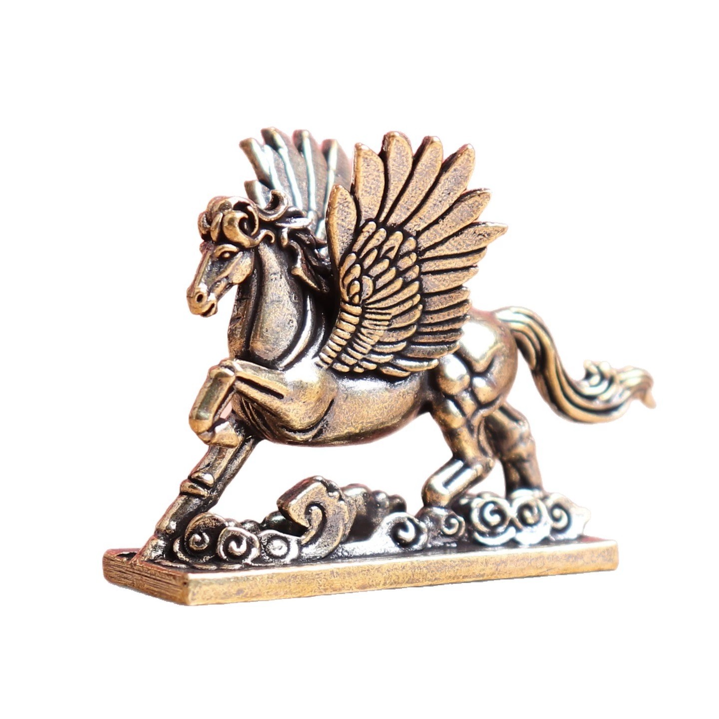 纯黄铜飞马天马实心招米进宝马生肖马复古装饰桌面茶宠工艺品摆件,淘宝优惠券,粉丝福利购,淘宝优惠卷